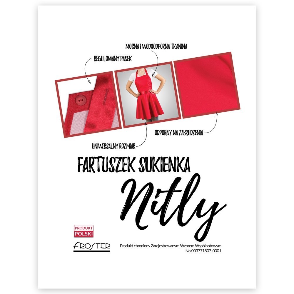 Nitly Red - Fartuszek Sukienka
